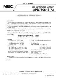 Datasheet UPD78064BA manufacturer NEC