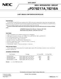 Datasheet UPD78218A manufacturer NEC