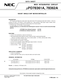 Datasheet UPD78362A manufacturer NEC