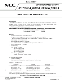 Datasheet UPD78365A manufacturer NEC