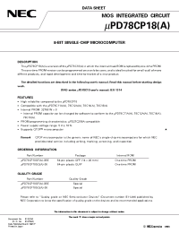 Datasheet UPD78CP18GQ-36 manufacturer NEC