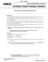 Datasheet UPD78F0034BYGC-8BS manufacturer NEC