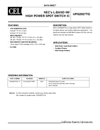 Datasheet UPG2027TQ-E1-A manufacturer NEC