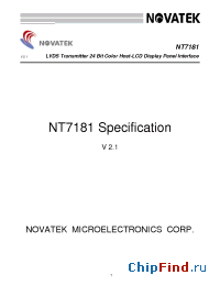 Datasheet NT7181 manufacturer Novatek