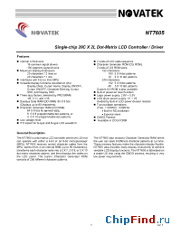 Datasheet NT7605H-BDT01 manufacturer Novatek