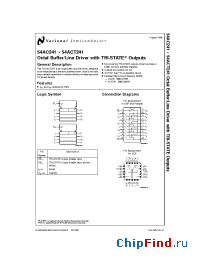 Datasheet 54AC241WG-QML manufacturer National Semiconductor