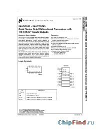Datasheet 54ACQ245D manufacturer National Semiconductor
