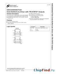 Datasheet 54ACT244DM manufacturer National Semiconductor