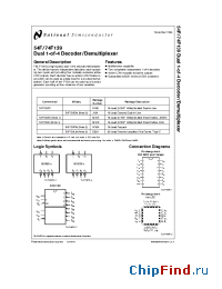 Datasheet 54F139LM manufacturer National Semiconductor