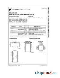Datasheet 54F283LMQB manufacturer National Semiconductor