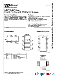 Datasheet 54FCT374ASMQB manufacturer National Semiconductor
