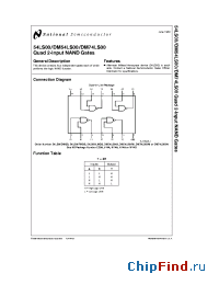 Datasheet 54LS00N manufacturer National Semiconductor