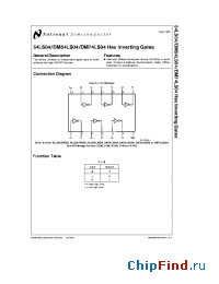Datasheet 54LS04N manufacturer National Semiconductor