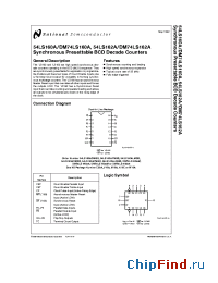 Datasheet 54LS160ALMQB manufacturer National Semiconductor