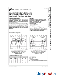 Datasheet 54LS174DMQB manufacturer National Semiconductor