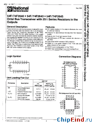 Datasheet 74F2645PCQR manufacturer National Semiconductor
