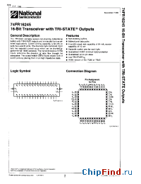 Datasheet 74FR16245 manufacturer National Semiconductor