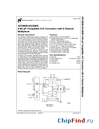 Datasheet ADC0808 manufacturer National Semiconductor