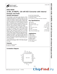 Datasheet ADC10030CIVTX manufacturer National Semiconductor