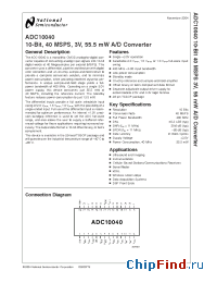 Datasheet ADC10040 manufacturer National Semiconductor