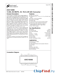 Datasheet ADC10080EVAL manufacturer National Semiconductor