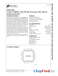 Datasheet ADC12020CIVYX manufacturer National Semiconductor