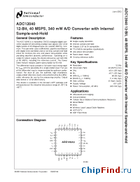 Datasheet ADC12040 manufacturer National Semiconductor