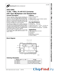 Datasheet ADC12062BI manufacturer National Semiconductor