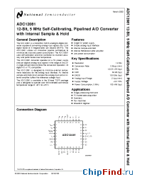 Datasheet ADC12081 manufacturer National Semiconductor