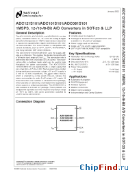 Datasheet ADC121S101CIMFX manufacturer National Semiconductor