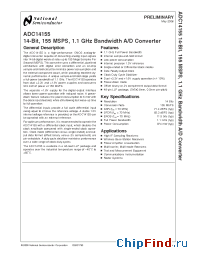Datasheet ADC14155EB manufacturer National Semiconductor