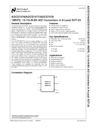 Datasheet ADCS7476AIMFX manufacturer National Semiconductor