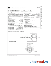 Datasheet CD4066BCJ manufacturer National Semiconductor