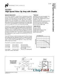 Datasheet CLC411A8B manufacturer National Semiconductor