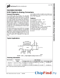 Datasheet DAC0802LJ manufacturer National Semiconductor