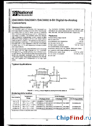 Datasheet DAC801 manufacturer National Semiconductor
