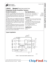 Datasheet LM4851 manufacturer National Semiconductor