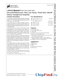 Datasheet LM4922TL manufacturer National Semiconductor