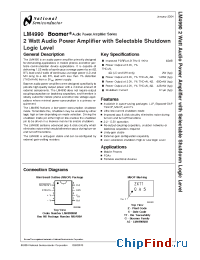 Datasheet LM4990 manufacturer National Semiconductor