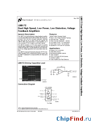 Datasheet LM6172AMJ-QML manufacturer National Semiconductor
