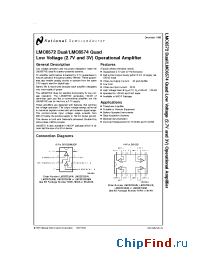 Datasheet LMC6572BIN manufacturer National Semiconductor