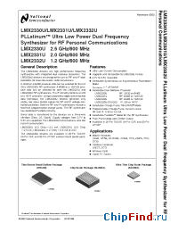 Datasheet LMX2330UEVAL manufacturer National Semiconductor