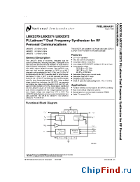 Datasheet LMX2370 manufacturer National Semiconductor
