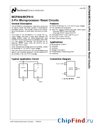 Datasheet MCP809M3-2.63 manufacturer National Semiconductor