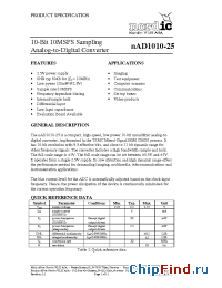 Datasheet nAD1010-25 manufacturer Nordic VLSI