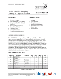 Datasheet nAD1020-18 manufacturer Nordic VLSI
