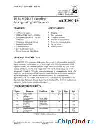 Datasheet nAD1060-18 manufacturer Nordic VLSI