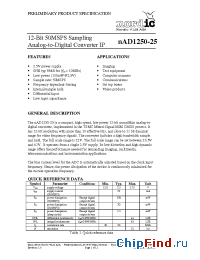 Datasheet nAD1250-25 manufacturer Nordic VLSI