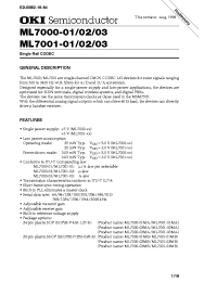 Datasheet ML7001-03 manufacturer OKI