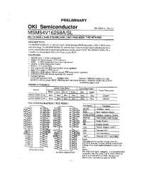 Datasheet MSM54V16258A-45JS manufacturer OKI
